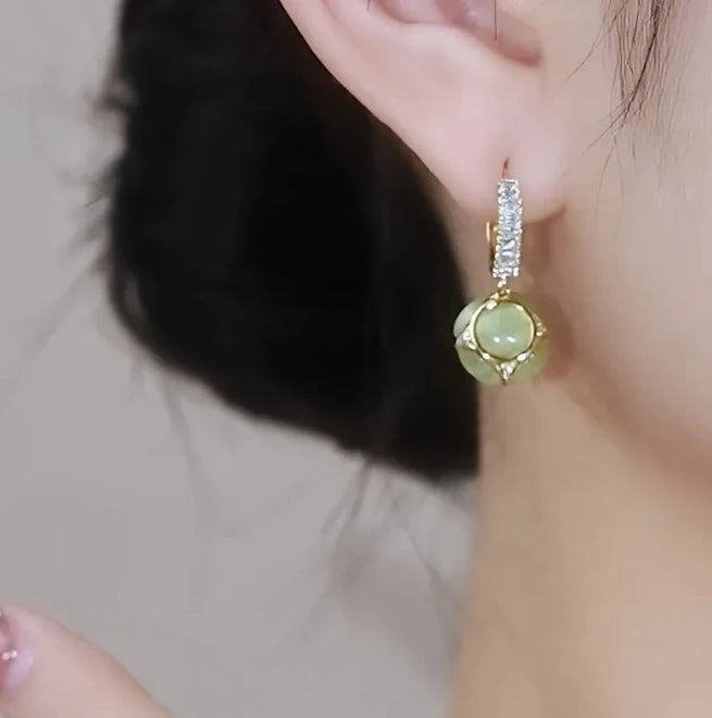 Elegant Women's Ball Pendant Earrings Set of 2 – Hypoallergenic Studs, Fashionable Luxury Jewelry, Perfect Gift for Her