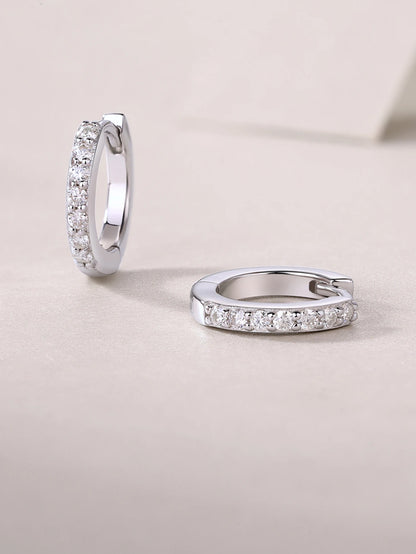 1pair Moissanite Earrings Hoop Style 925 Sterling Silver 18K Gold Plated Classic Jewelry for Women Comes with GRA Certificate