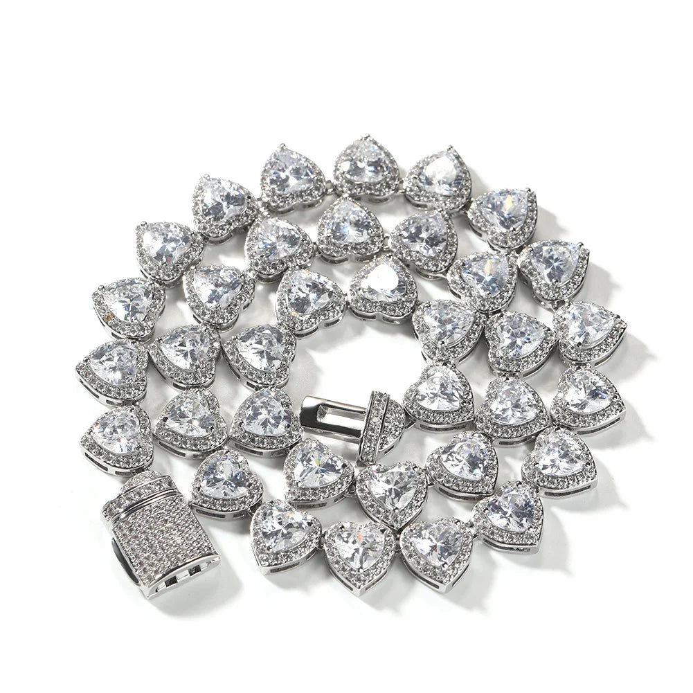 Uwin 10mm Heart Cubic Zircon Necklaces For Women 6 Colors Iced Out CZ Fashion Charm Jewelry New-Year Gift