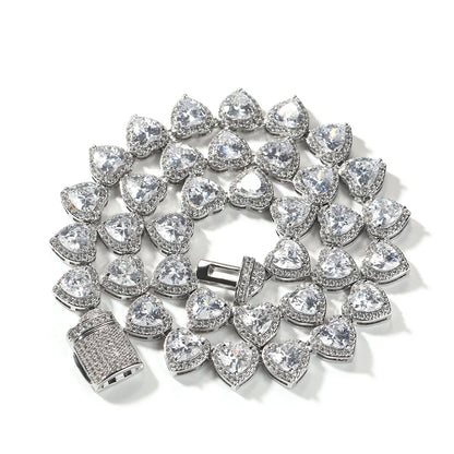 Uwin 10mm Heart Cubic Zircon Necklaces For Women 6 Colors Iced Out CZ Fashion Charm Jewelry New-Year Gift