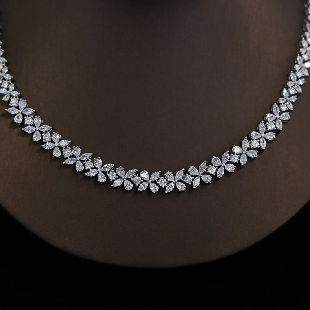 ASNORA New Arrival Round Necklace For Women 2024 Luxury Zircon Jewelry Set Wedding Party Dress Accessories Bridesmaid Gift X0478