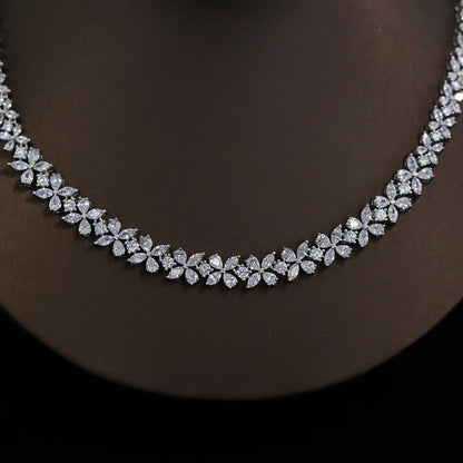 ASNORA New Arrival Round Necklace For Women 2024 Luxury Zircon Jewelry Set Wedding Party Dress Accessories Bridesmaid Gift X0478