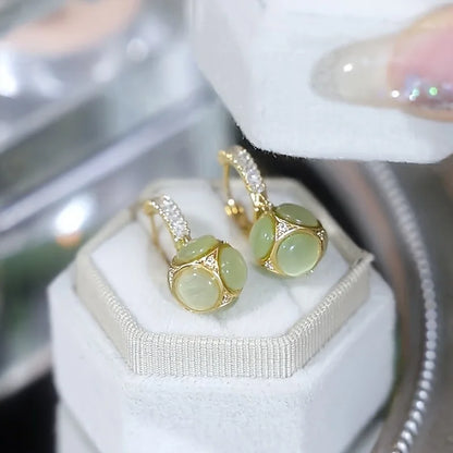 Elegant Women's Ball Pendant Earrings Set of 2 – Hypoallergenic Studs, Fashionable Luxury Jewelry, Perfect Gift for Her