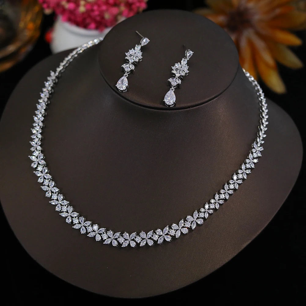 ASNORA New Arrival Round Necklace For Women 2024 Luxury Zircon Jewelry Set Wedding Party Dress Accessories Bridesmaid Gift X0478