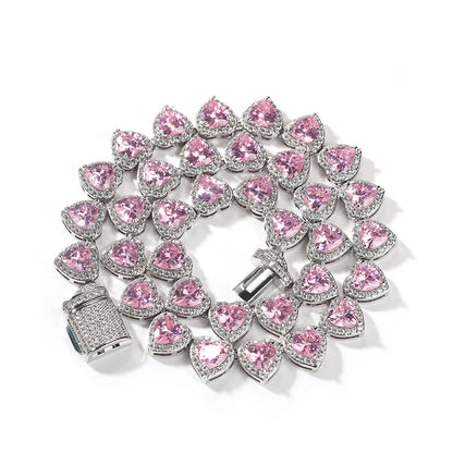 Uwin 10mm Heart Cubic Zircon Necklaces For Women 6 Colors Iced Out CZ Fashion Charm Jewelry New-Year Gift