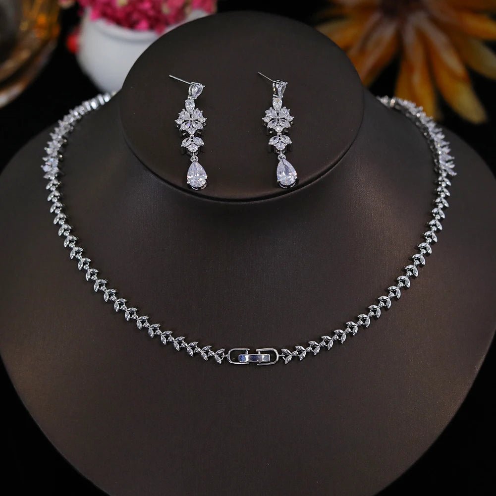 ASNORA New Arrival Round Necklace For Women 2024 Luxury Zircon Jewelry Set Wedding Party Dress Accessories Bridesmaid Gift X0478