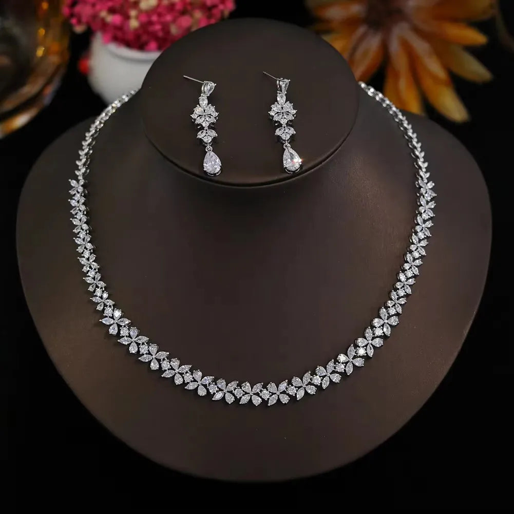 ASNORA New Arrival Round Necklace For Women 2024 Luxury Zircon Jewelry Set Wedding Party Dress Accessories Bridesmaid Gift X0478
