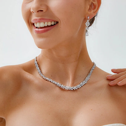 ASNORA New Arrival Round Necklace For Women 2024 Luxury Zircon Jewelry Set Wedding Party Dress Accessories Bridesmaid Gift X0478